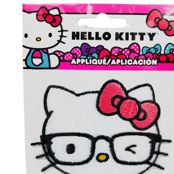 Hello Kitty Nerd Glasses Iron On Patch 2 Pack - Picture 2 of 10